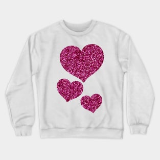 Purple glitter Hearts Crewneck Sweatshirt